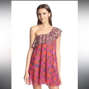 Maaji One Shoulder Cover Up Dress Size L Swim Beach Pool Vacay Cruise Tropical